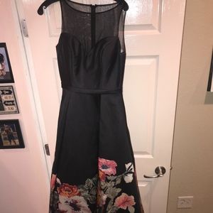 Size small, black with flowers, long dress